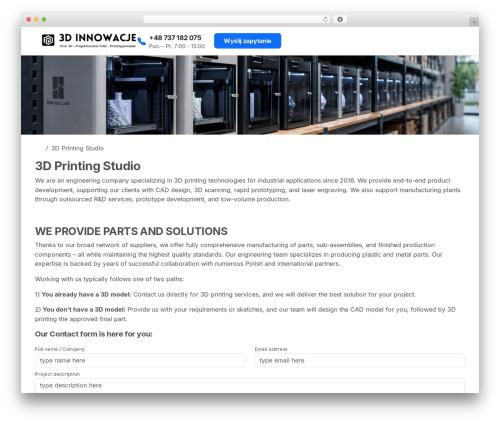 BootScore WordPress theme - 3d-innowacje.pl