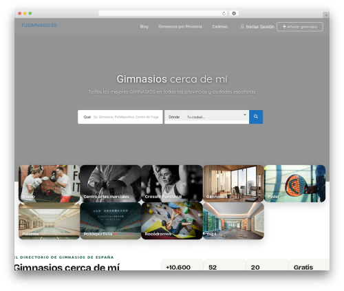 Listingpro top WordPress theme - www.tugimnasio.es