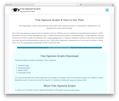 Kadence best free WordPress theme - freehypnosisscripts.info