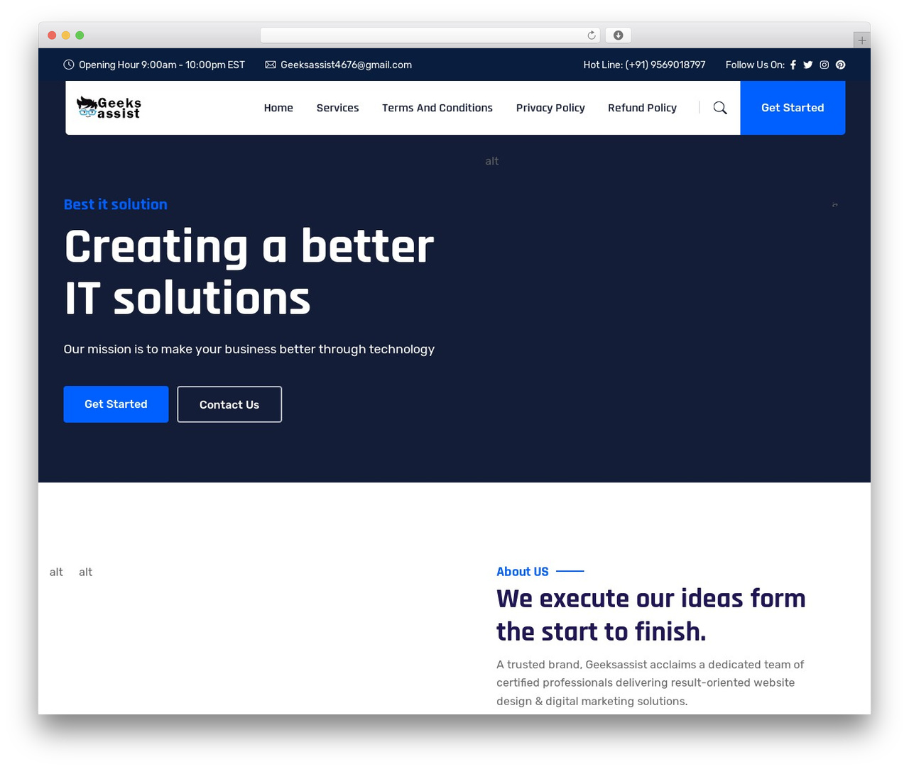 WordPress theme Itechie - geeksassist.com