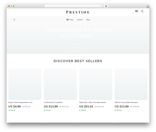 Botticelli WordPress ecommerce theme - prestine.site
