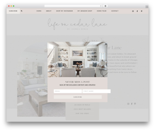 Dora theme WordPress - www.lifeoncedarlane.com