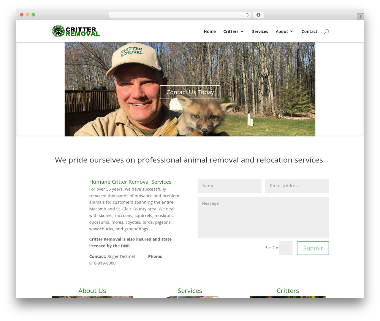 WordPress theme Divi - critter-removal.com