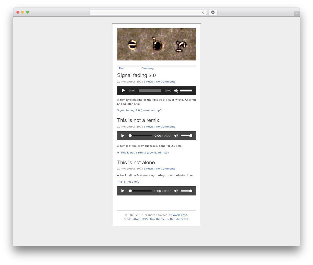 Tiny WordPress theme - electricbrainreserve.com
