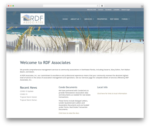 WordPress theme Divi - rdfassociates.com