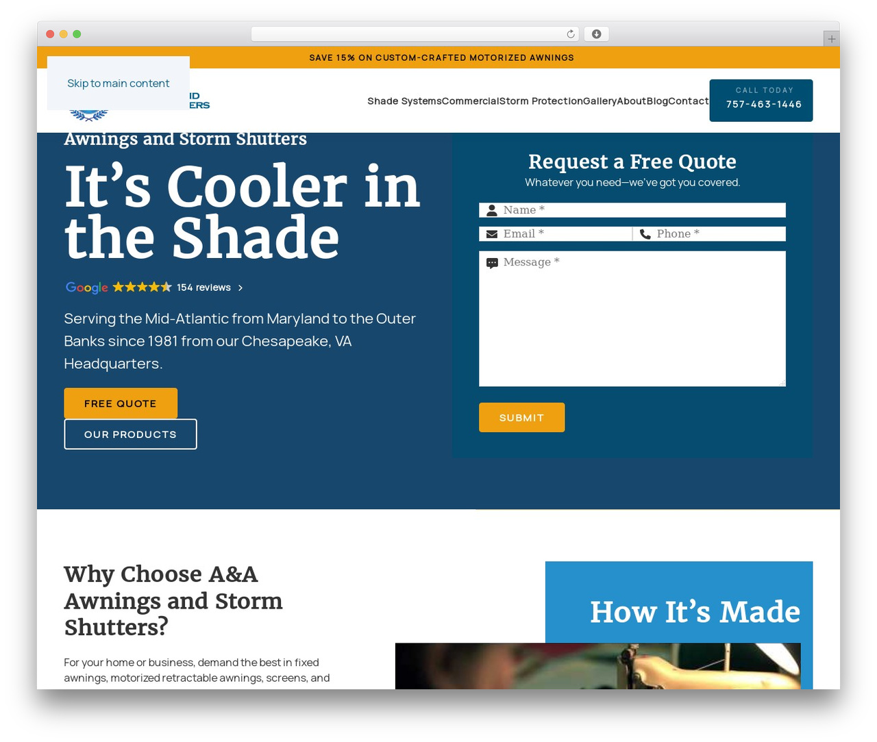 WP theme YOOtheme - aaawnings.com
