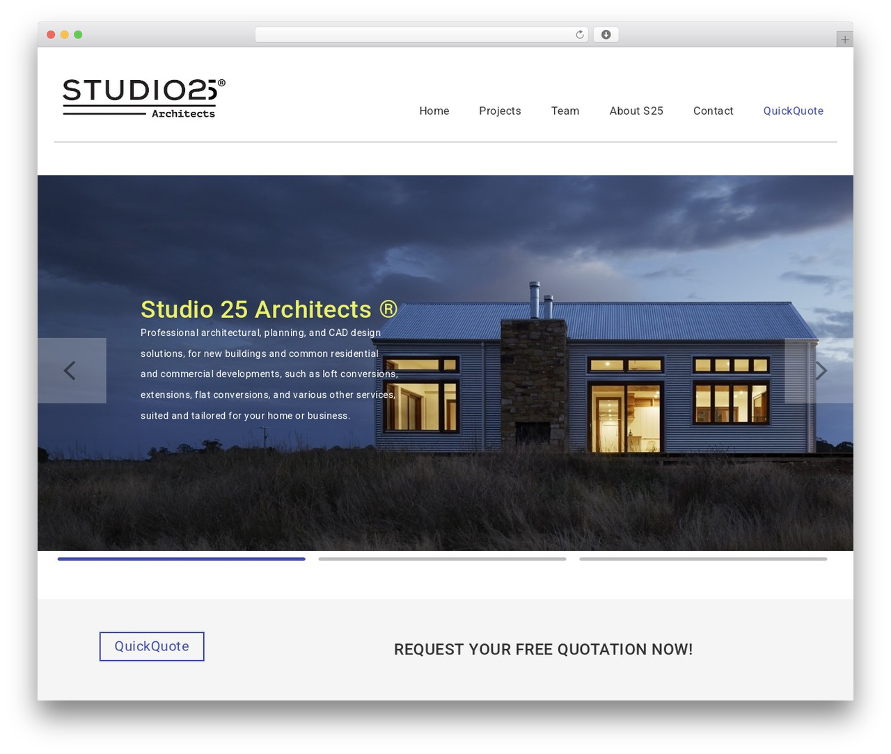 Architect WordPress theme - s25architects.co.uk