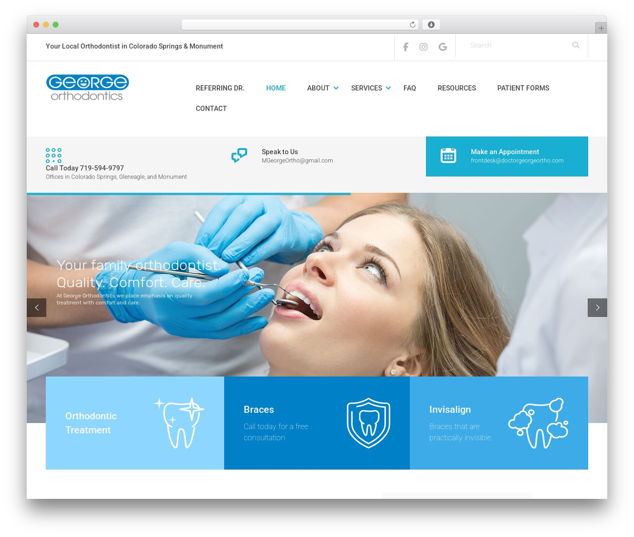 WordPress theme Dent-All - drgeorgeortho.com