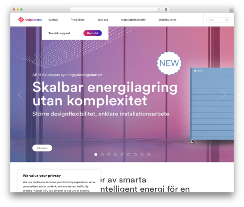 WordPress theme Solplanet - solplanet.se