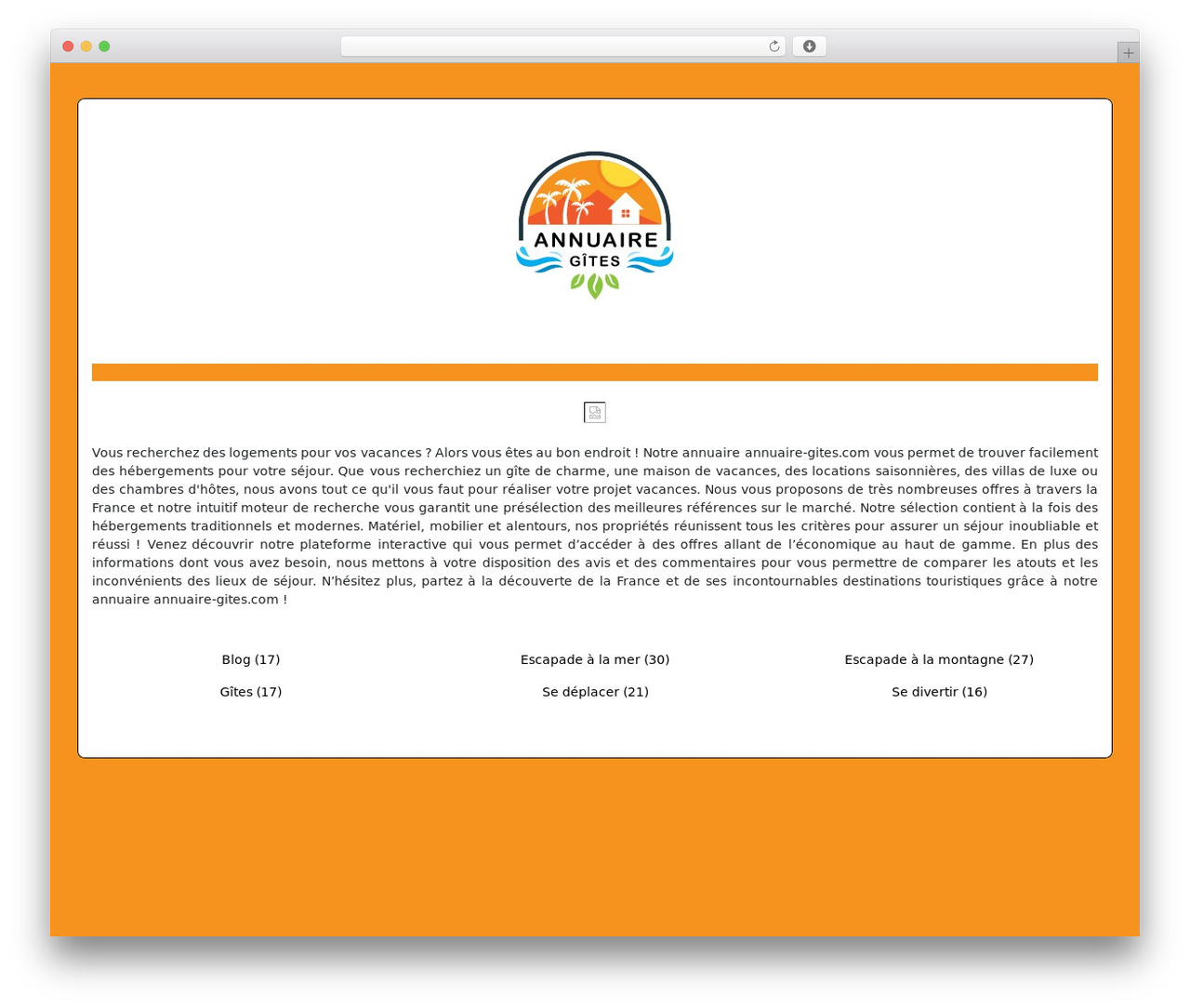 generic-site WordPress theme - annuaire-gites.com