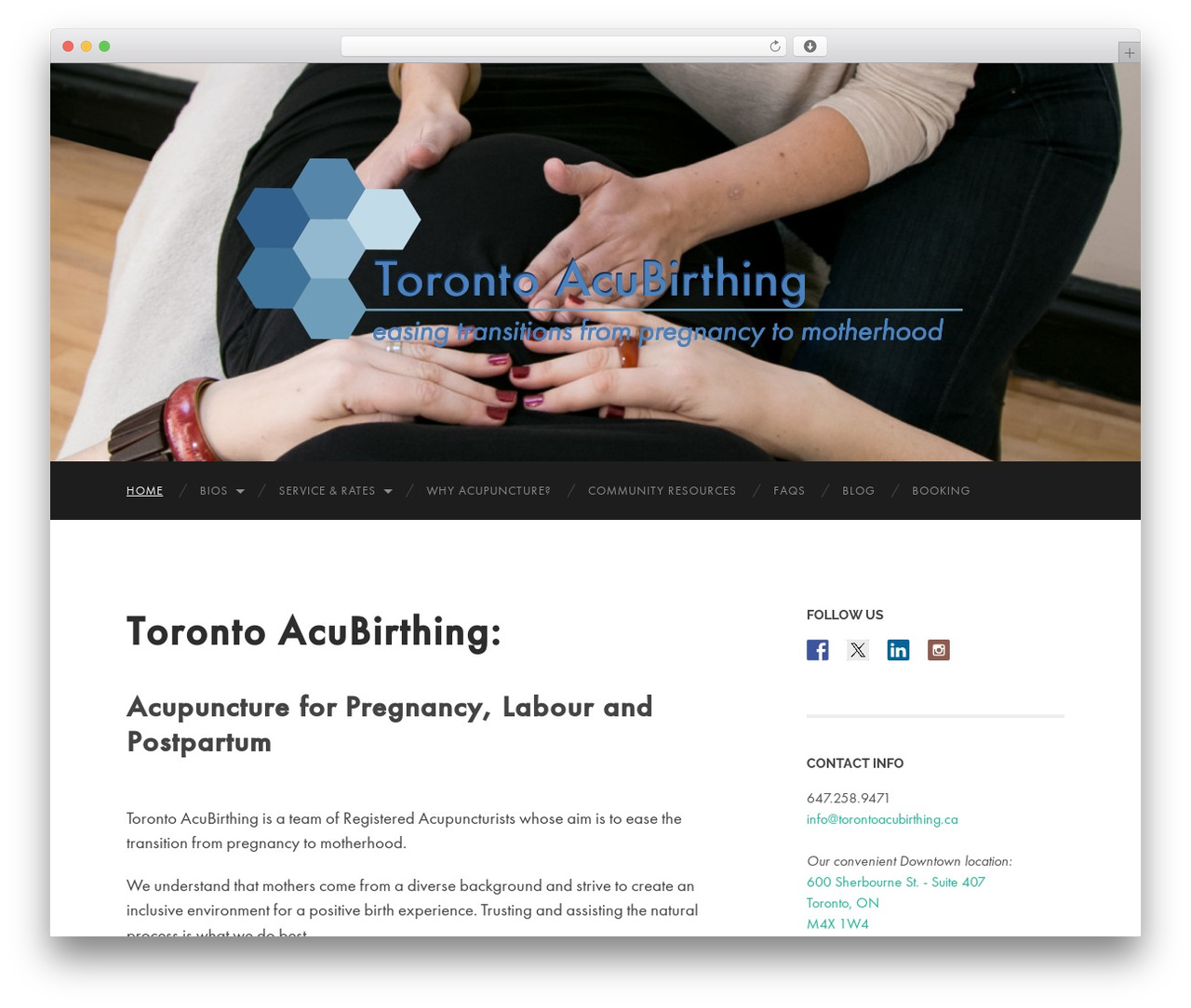 Hemingway theme WordPress - torontoacubirthing.ca