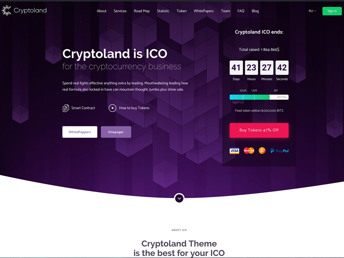 WordPress theme Cryptoland WordPress theme Cryptoland