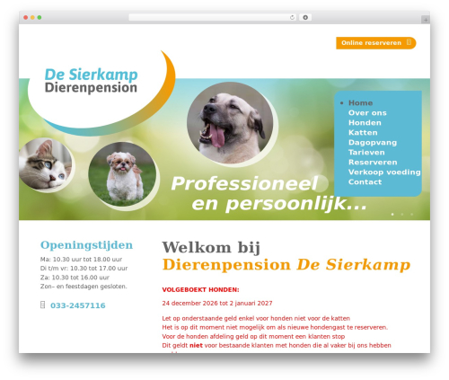 Bootstrap Basic WordPress theme - dierenpensiondesierkamp.nl