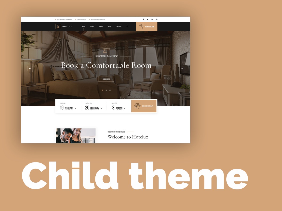 Royalux Child best hotel WordPress theme