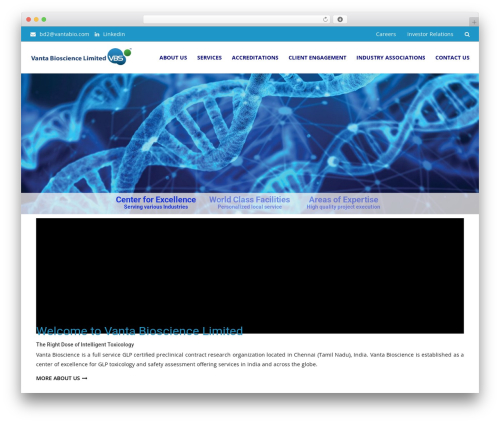 WordPress theme Vanta Bioscience - vantabio.com