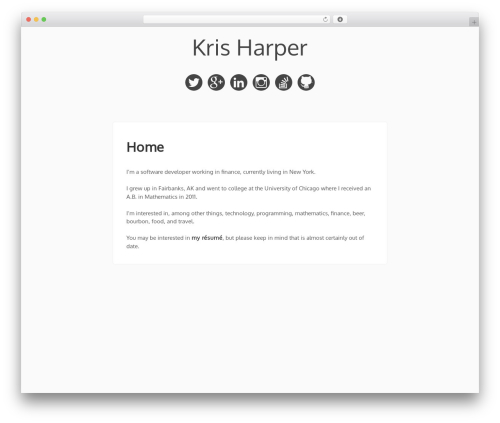 Decode WordPress website theme - krispharper.com