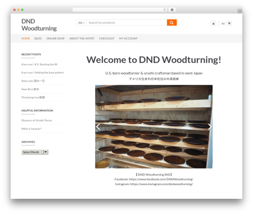 Shopper WordPress store theme - dndwoodturning.com