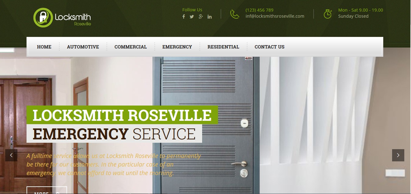 WordPress theme Locksmiths by EthanCoder