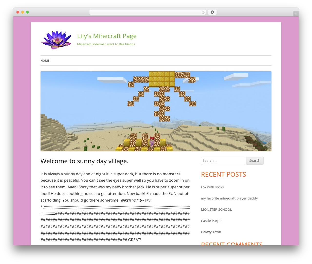 WP theme Tiny Framework - lilyminecraft.com WP theme Tiny Framework - lilyminecraft.com