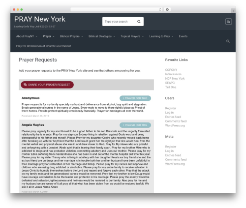 evolve WordPress website theme - prayny.org