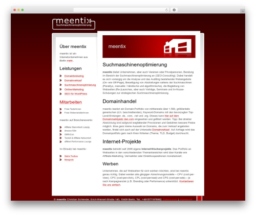RedPepper WordPress theme - meentix.de
