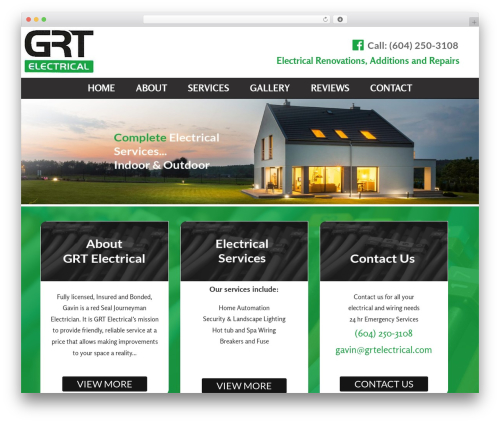 WordPress website theme Net360 Theme - grtelectrical.com