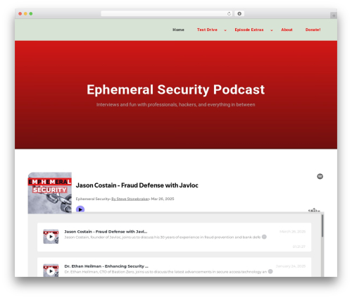 Podcaster SecondLine WordPress theme - ephemeralsecuritypodcast.com Podcaster SecondLine WordPress theme - ephemeralsecuritypodcast.com