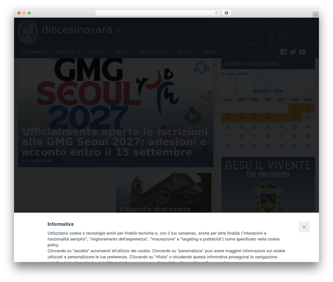 WP-Forge WordPress theme - diocesinovara.it
