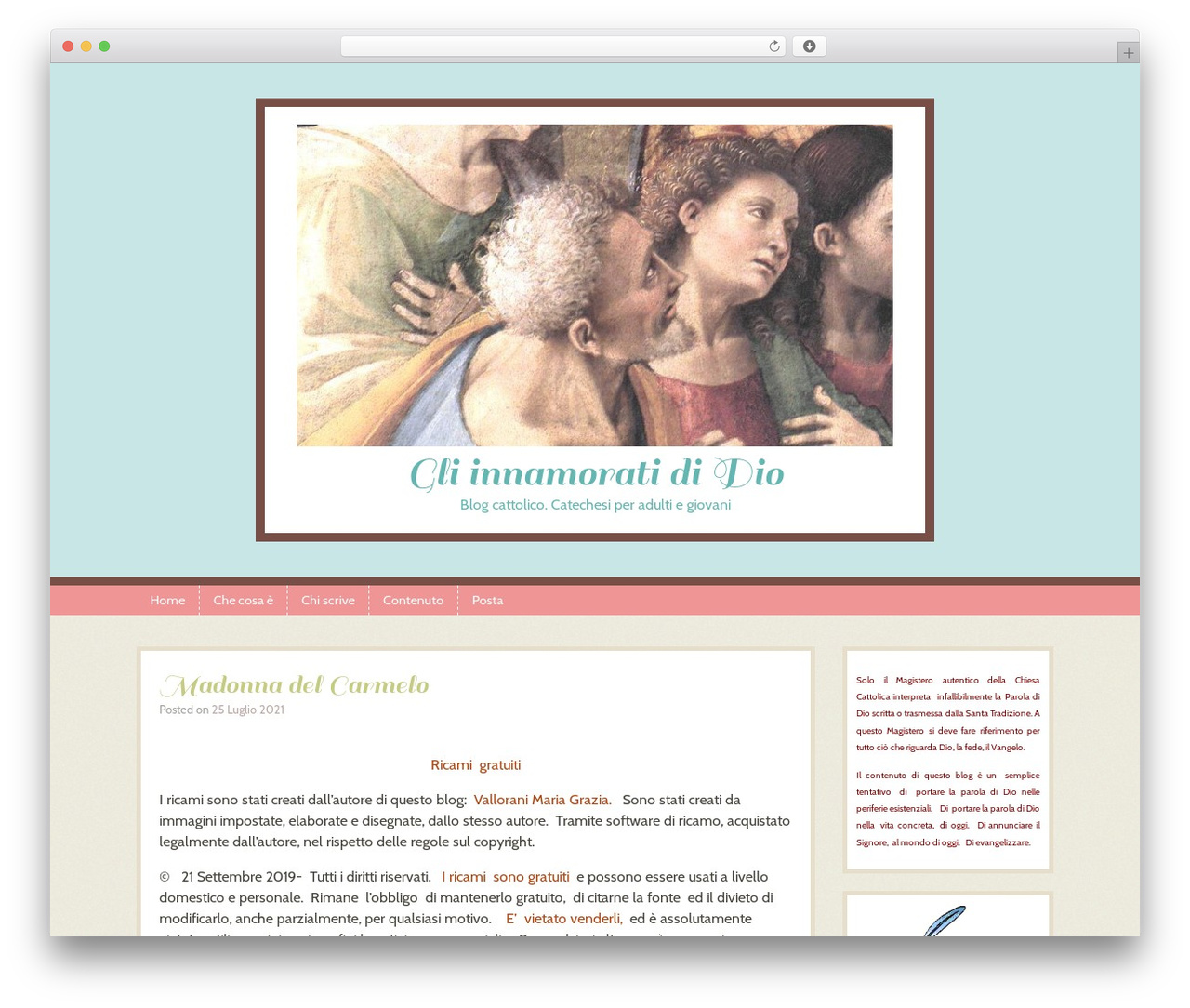 Patchwork WordPress blog theme - gliinnamoratididio.it