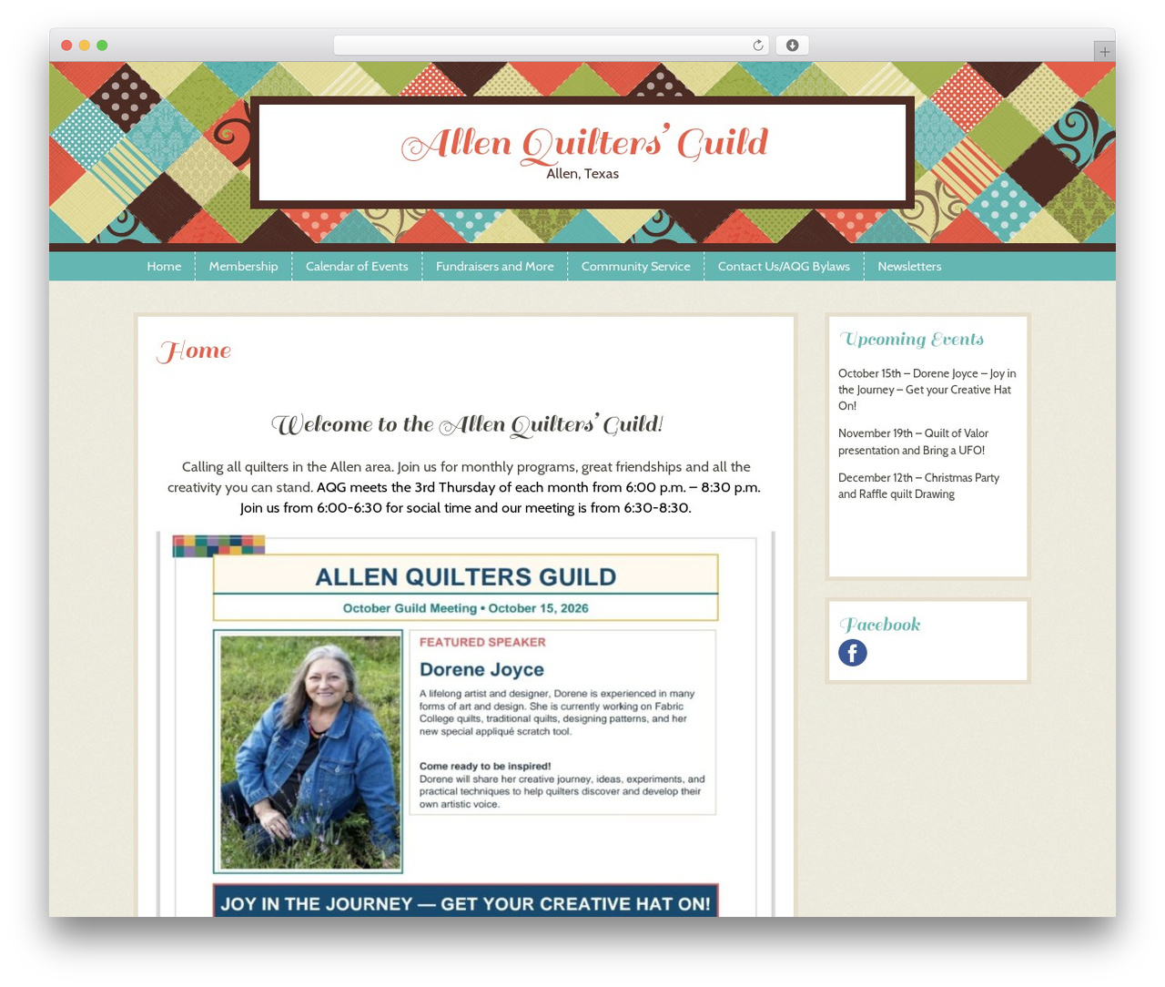 Patchwork WP theme - allenquilters.org