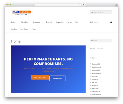 Storefront top WordPress theme - maxtorqueperformance.com