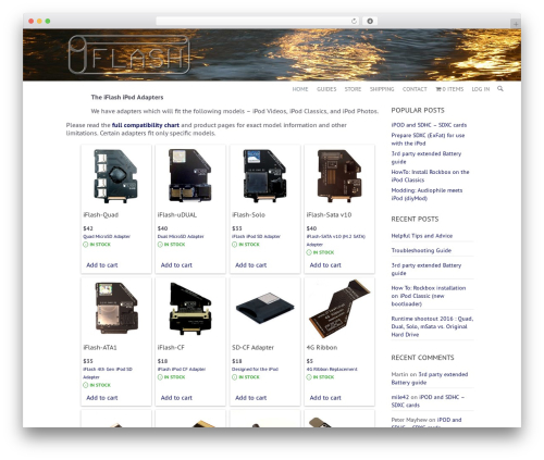 Interface WordPress page theme - iflash.xyz