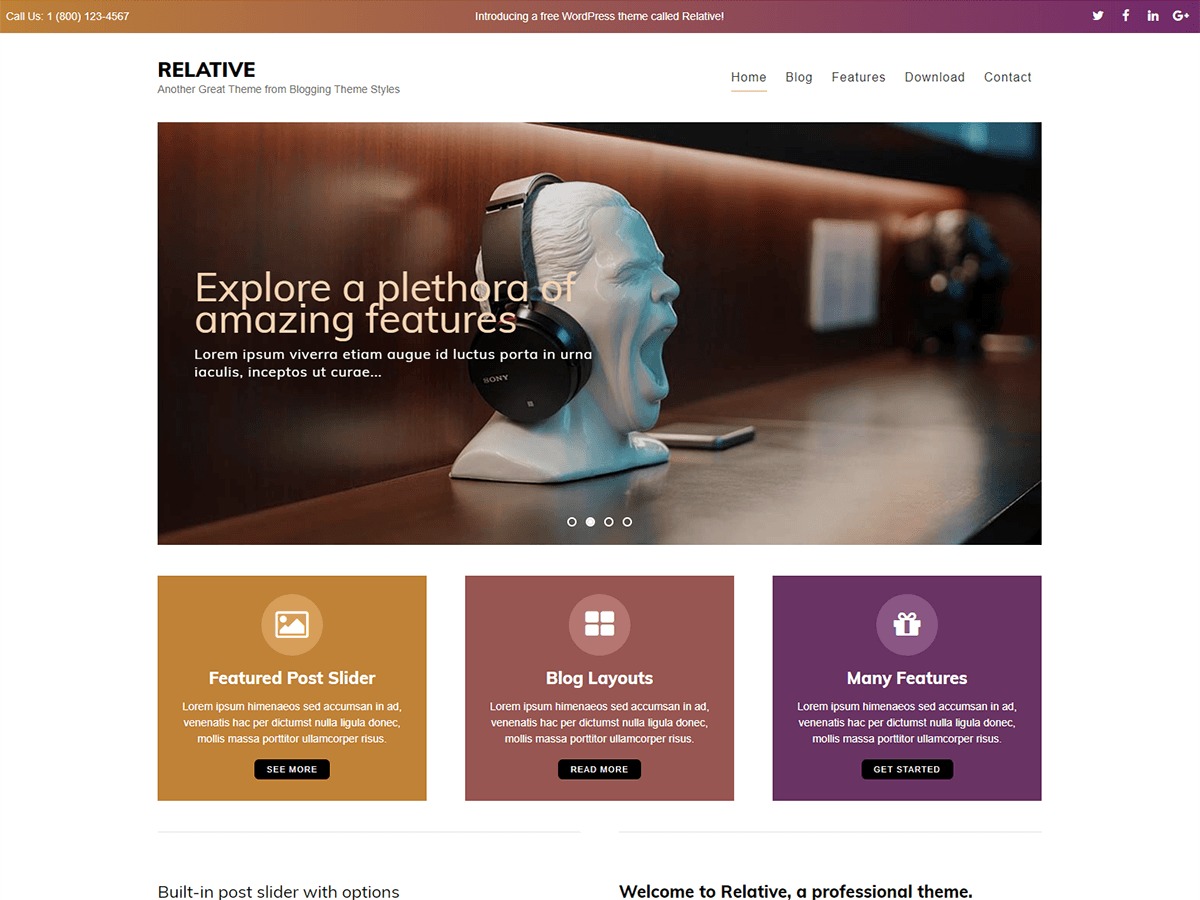 relative theme WordPress by Blogging Theme Styles