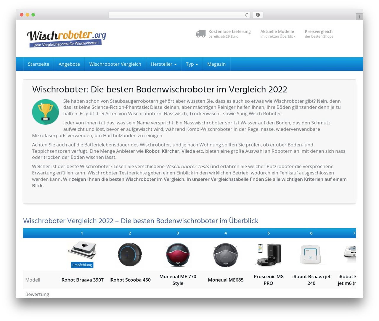 Affiliate Theme theme WordPress - wischroboter.org