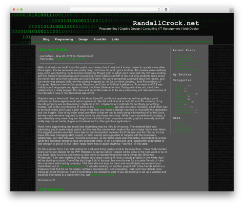 Binary best WordPress theme - randallcrock.net