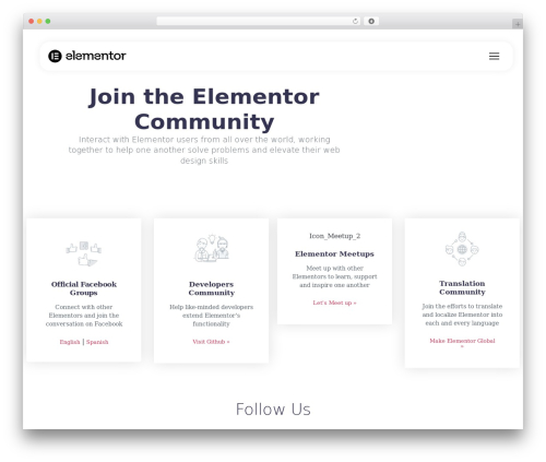 Elementor network WordPress plugin - elementor.com/community