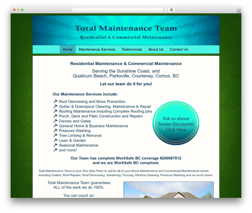 Best WordPress theme Responsive Pro - totalmaintenanceteam.ca