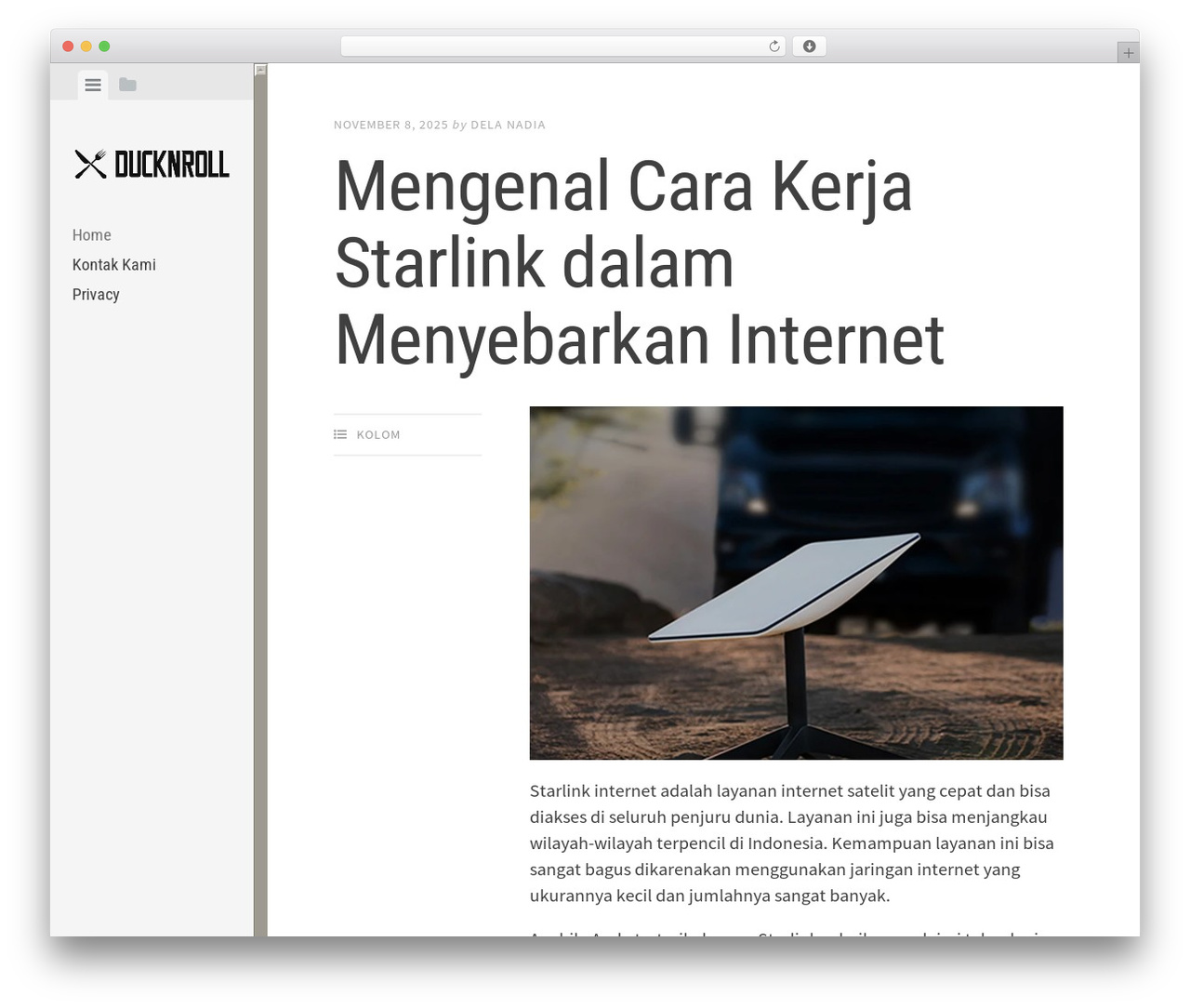 Editor WordPress theme - ducknroll.net