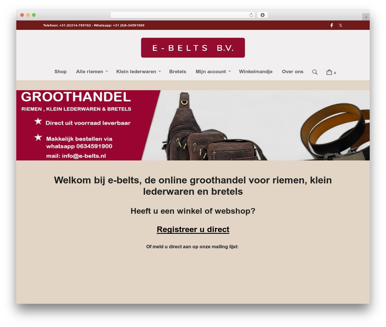 Mr. Tailor theme WordPress - e-belts.nl Mr. Tailor theme WordPress - e-belts.nl
