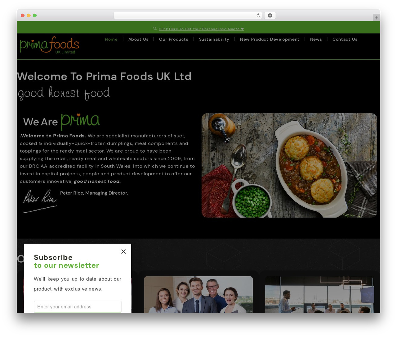 Theme WordPress Flat Bootstrap - primafoods.co.uk