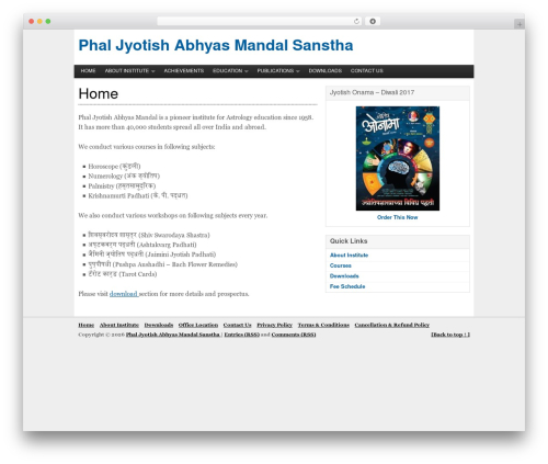 Swift Basic theme WordPress - phaljyotish.org