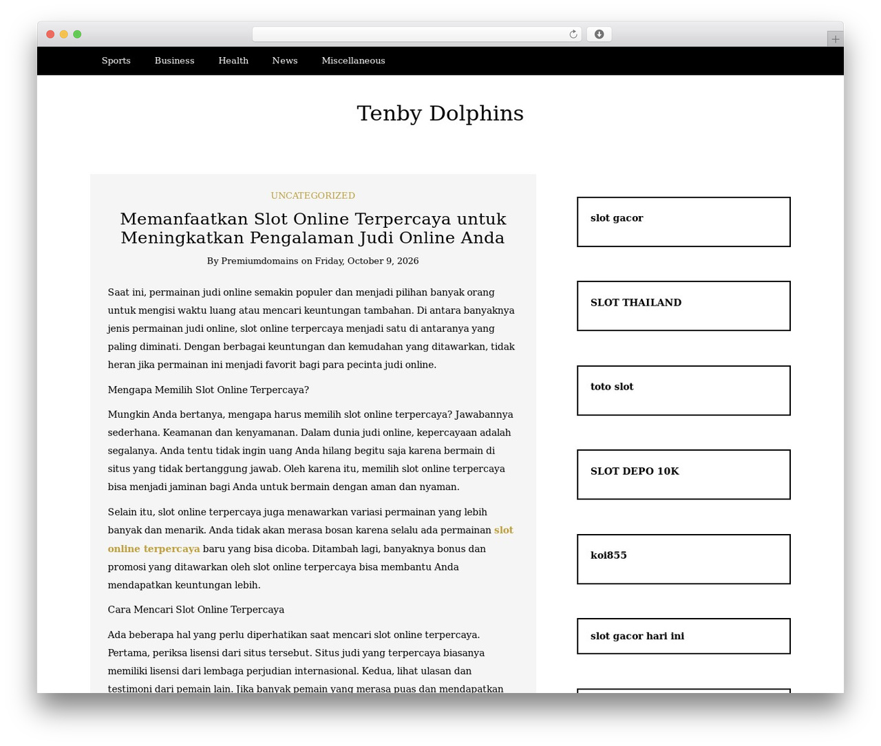 Writee WordPress theme - tenbydolphins.co.uk