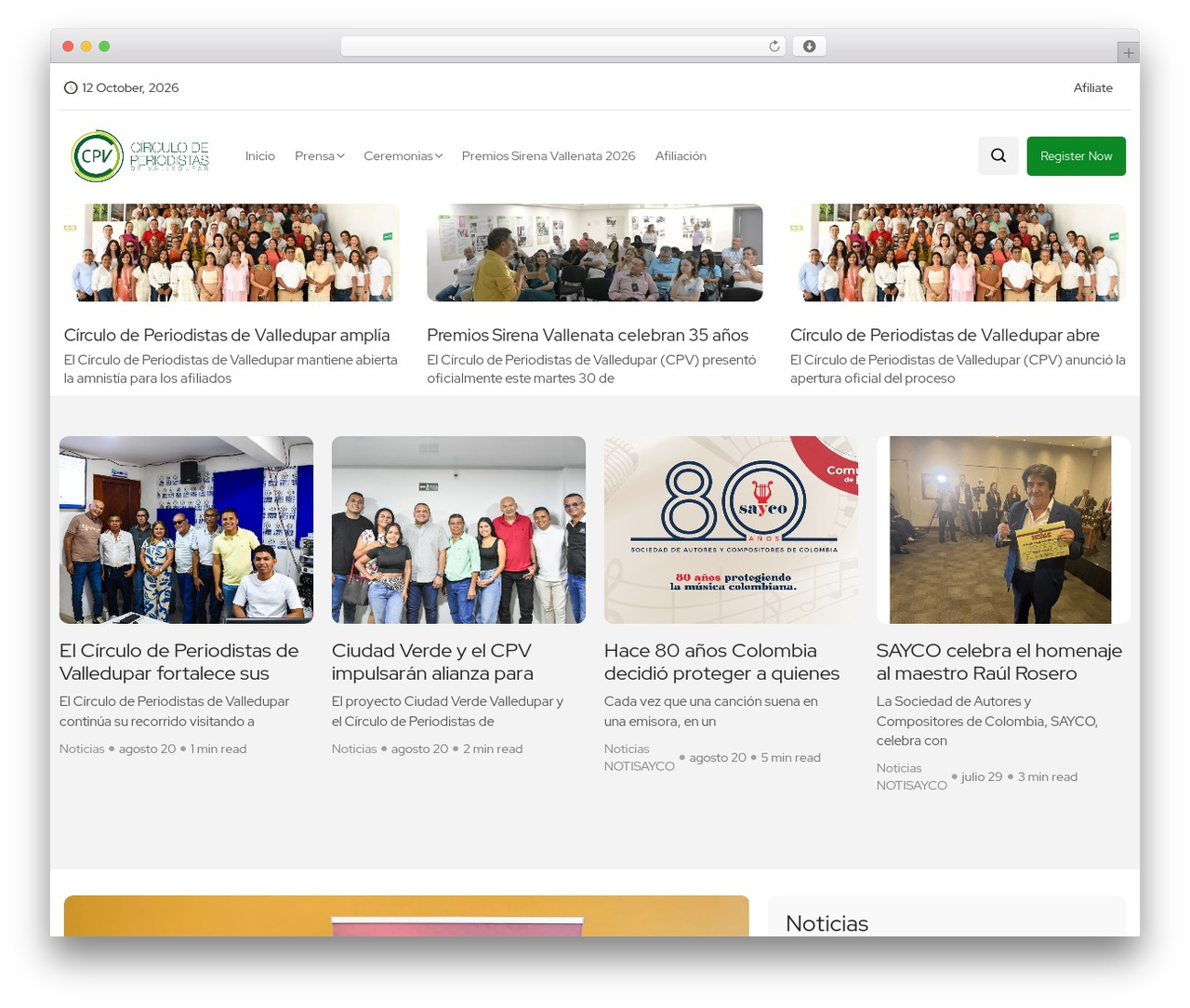 Evior theme WordPress - cpv.com.co