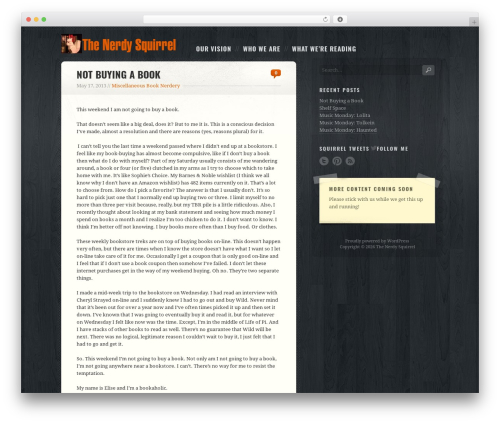 Float WordPress theme - thenerdysquirrel.com