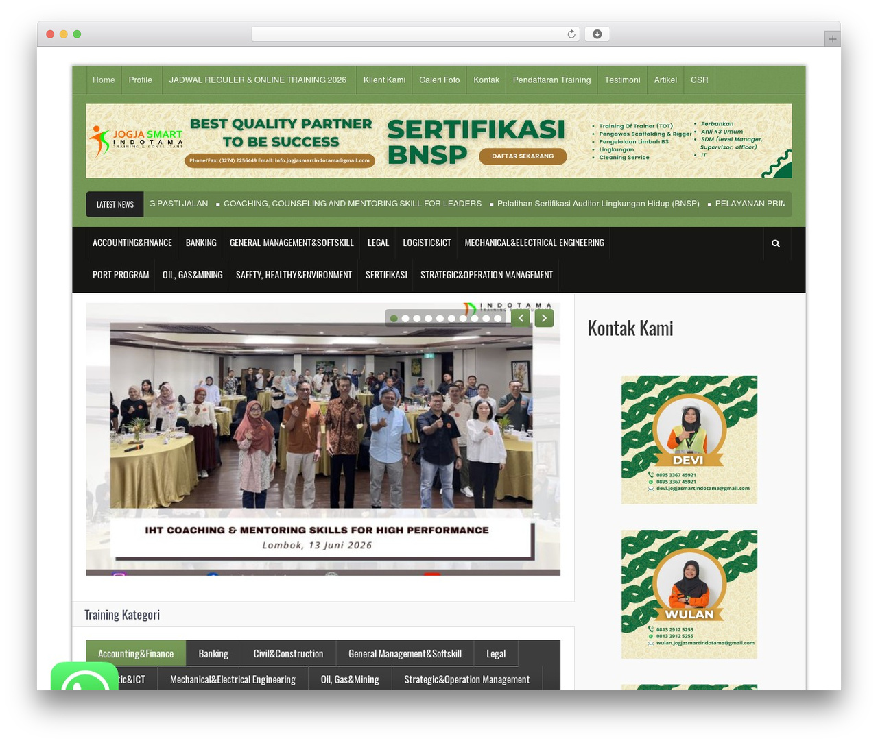 Icha WordPress theme - training-yogya.com