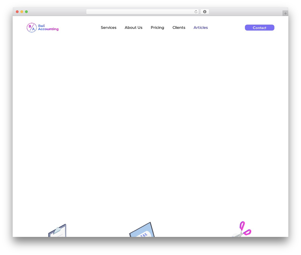 Impeka WordPress theme - baliaccounting.com