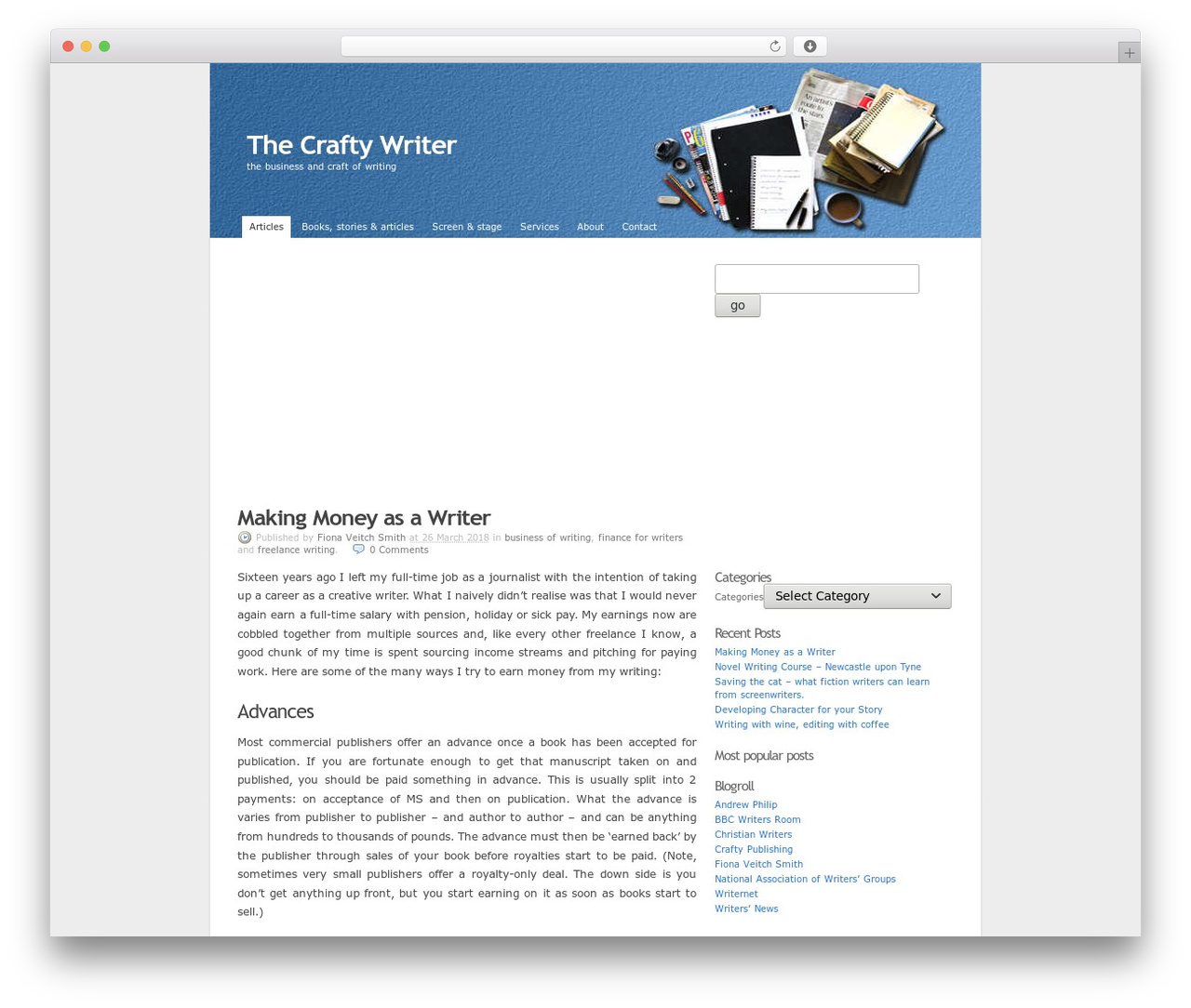 K2 WordPress theme - thecraftywriter.com