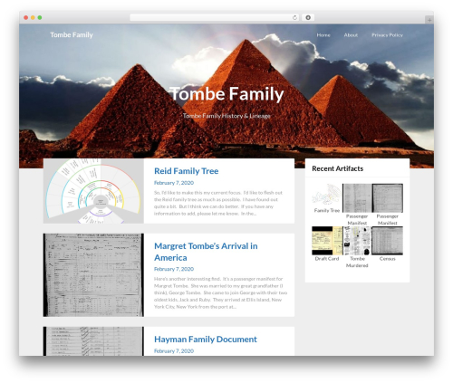 WordPress website theme Adaptable Notes - tombefamily.net