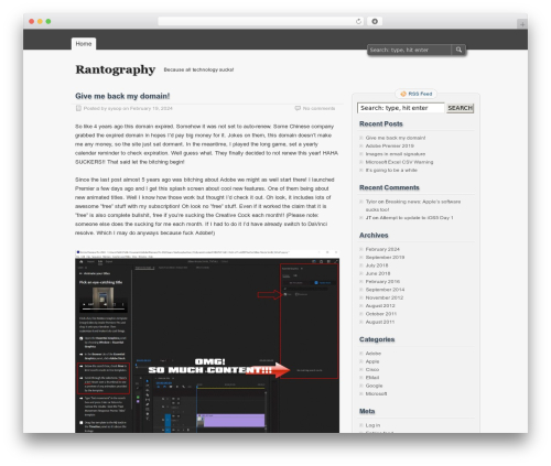 zBench WordPress theme - rantography.com zBench WordPress theme - rantography.com