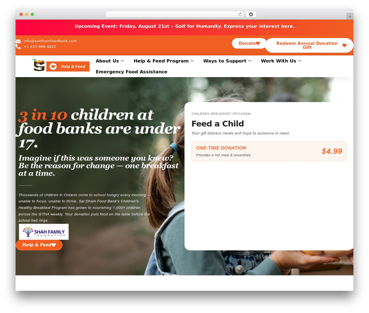 Hello Elementor WordPress theme design - saidhamfoodbank.com